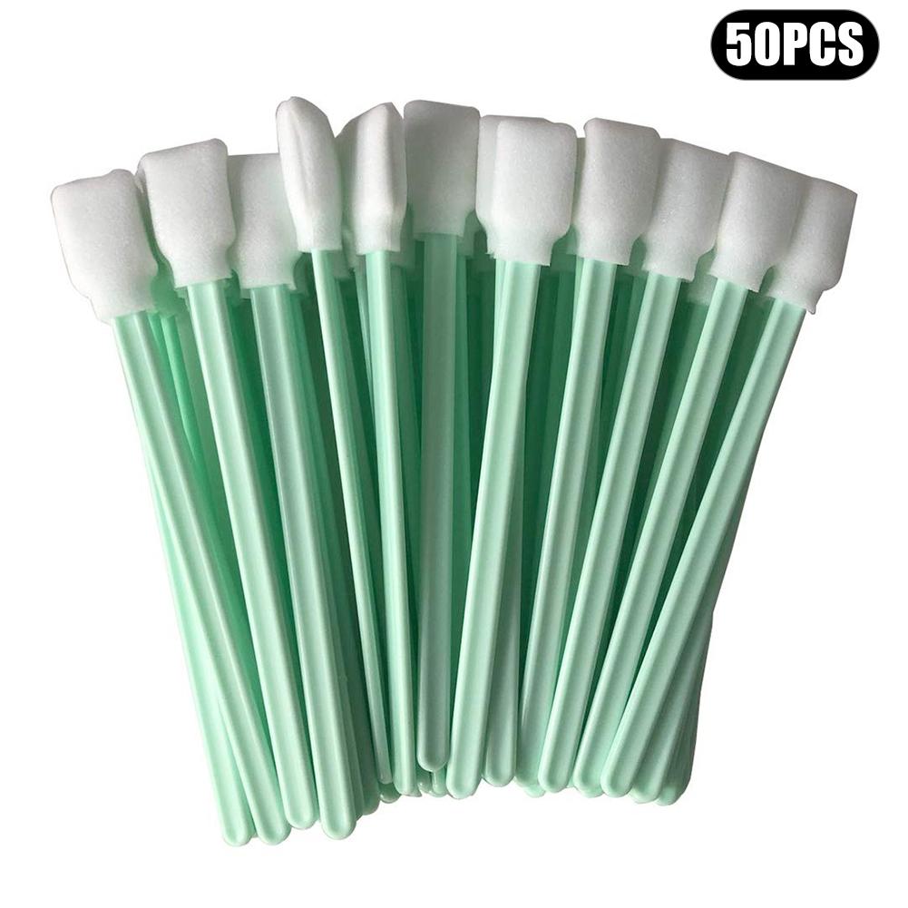 50 unids/set de hisopos de limpieza de de algodón duradero esponja de espuma para limpieza para impresoras microscopios equipos de sensores ópticos: Default Title
