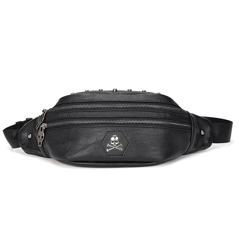 Daeyoten Borst Tas Voor Mannen Schedel Klinknagel Fanny Packs Voor Vrouwen Modieuze Riem Tas Fanny Pack Purse ZM0482: Default Title