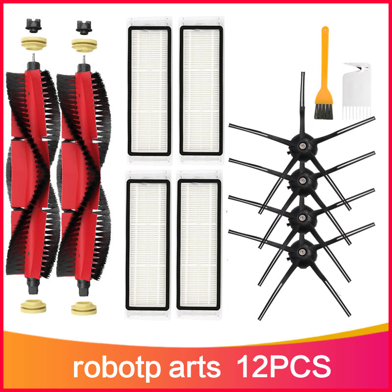 Irrotettava pääharjapakkaus hepa suodatin xiaomi for roborock  s6 s60 s65 s5 t6 s55 e25 e35 tanos moppausliina varaosat: Luumu
