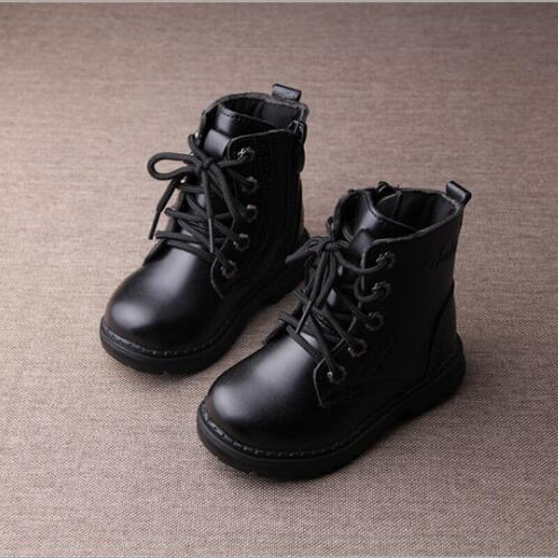 children boots waterproof autumn winter kids boots zipper closure boys girls boots shoes pure color for kids shoes
