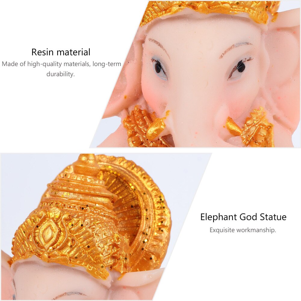 Resin India Elephant God Buddha Statue Desktop Wealth Sculpture Decoration