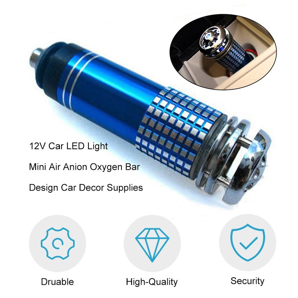 12V Car Air Purifier Universal Mini Auto Car Fresh Air Anion Ionic Purifier Oxygen Bar Ozone Ionizer Cleaner Air Humidifier