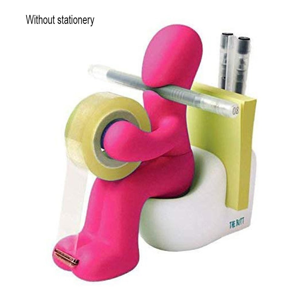 Tape Dispenser and Supply Station Funny Accessory for Office Home or School Adhesive Tape Holder Cool: pink