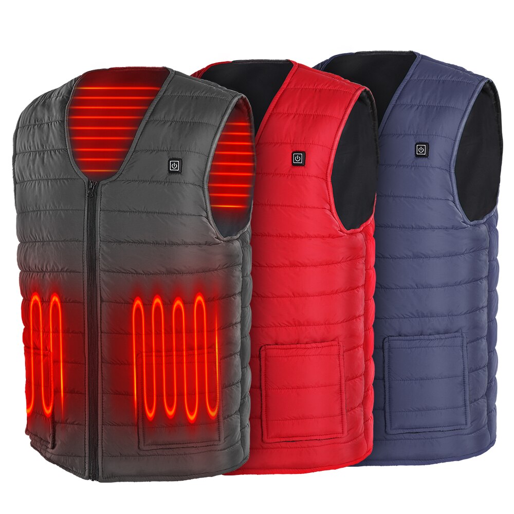 L -5xl elektrisch vest verwarmd usb thermisch 5 verwarmingszones bodywarmer 3 kleuren warmhouden winter verwarmd kussen fysiotherapie
