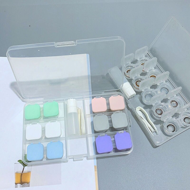Willekeurige Kleur! Gomaxiygirl Contact Lens Case Travel Kit Dragen Draagbare Kleine Clear Brillen Zak Container Soak Opslag