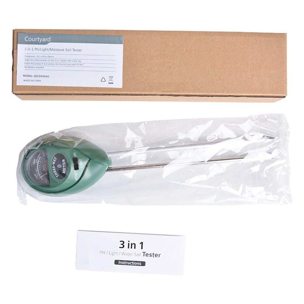 3-In-1 Soil Moisture Meter PH Tester For Earth Plants Flowers Acidity Moisture Measurement Garden Tool Determinant Soil Test Kit