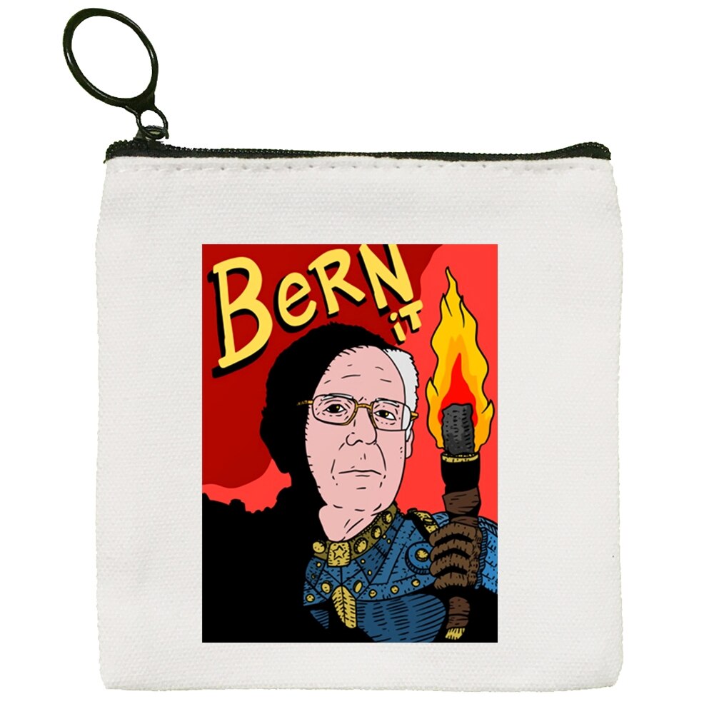 Bernie Sanders Inauguration Bernie Mood Canvas Coin Purse Coin Purse Collection Canvas Bag Small Wallet Zipper Key Bag: G