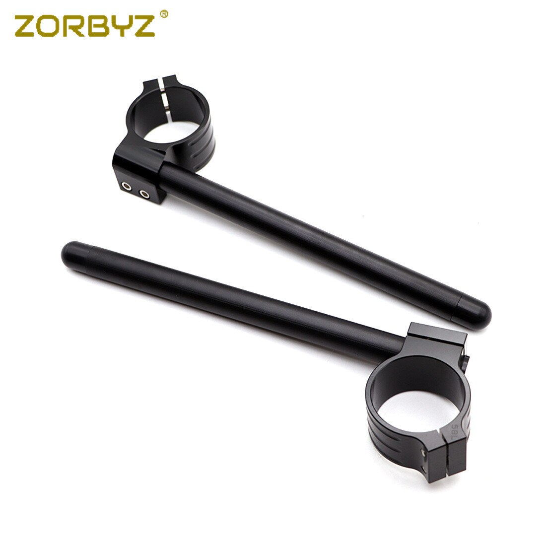 ZORBYZ 58mm CNC Black Clip-On Clip Ons Handlebars Bar Fork Tube For Benelli Leoncino 500