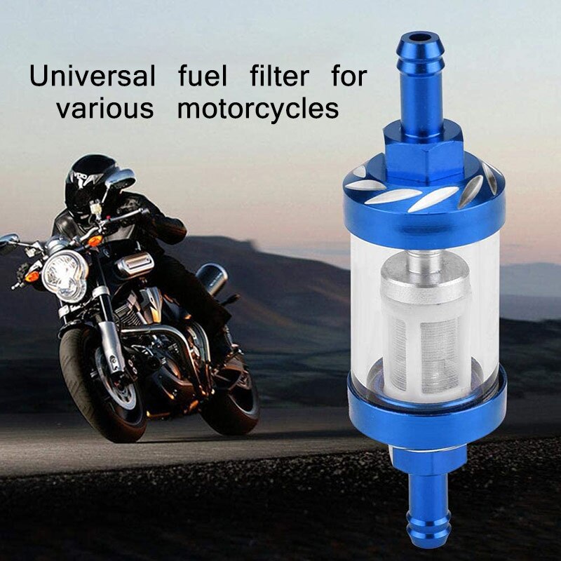 Universal sort / blå gasbrændstoffilter scooter oliefilter gasolieolie 8mm gasbrændstoffilter motorcykel oliefilter