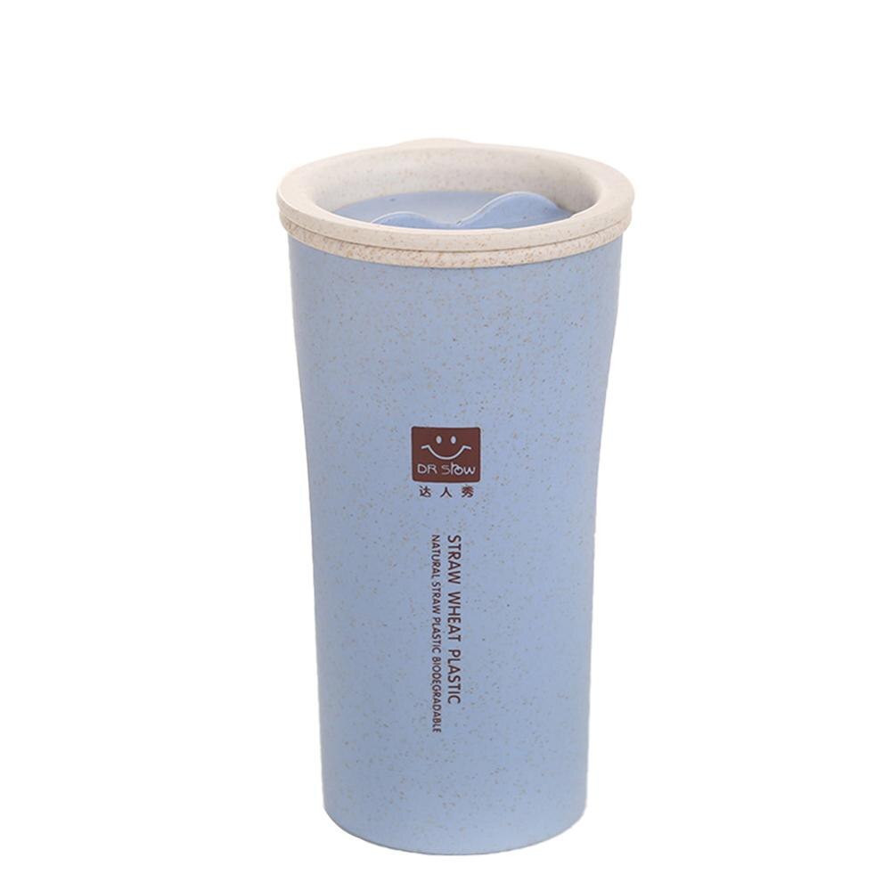 280ML Eco-friendly Water Cup Unbreakable Reusable Drinking Cup Two-layer Insulation Coffee Cup Home Travel Mug: Blue