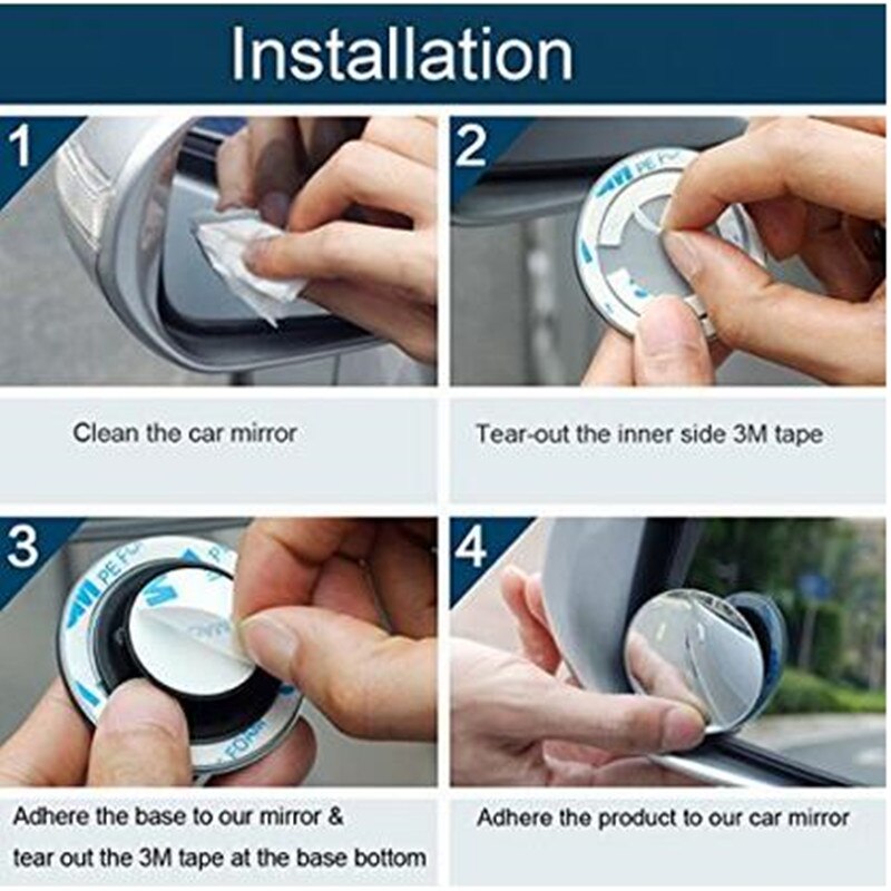 Bil backspeglar universal blindspegel backspegel vidvinkel rund konvex blindspegel bakifrån för säkerhet