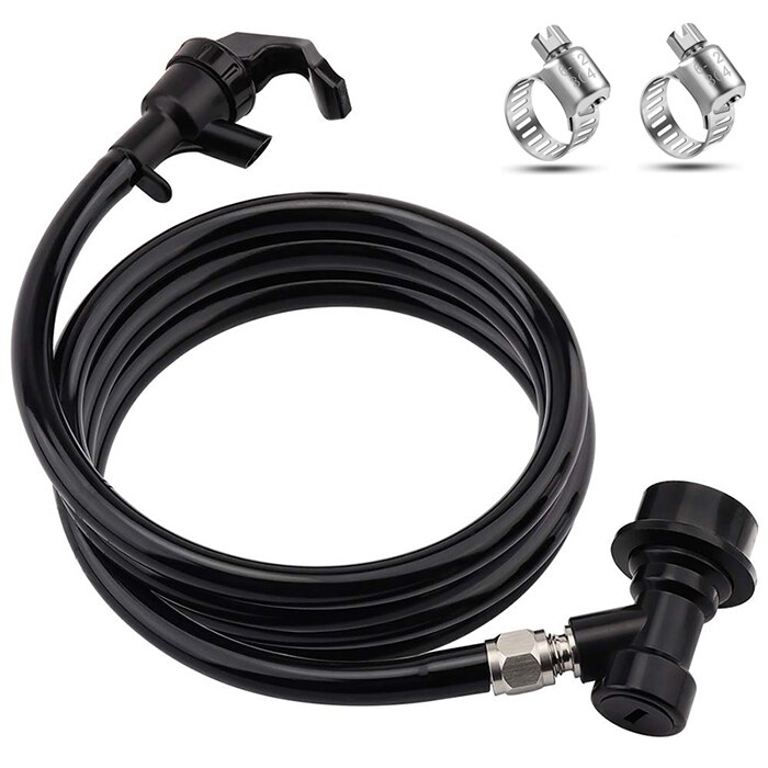 Picnic Tap Ball Lock Keg Beer Line Assembly, Black Cool PVC Tube Handheld Picnic Faucet with 2m Beer Line Quick Disconnect: whole set