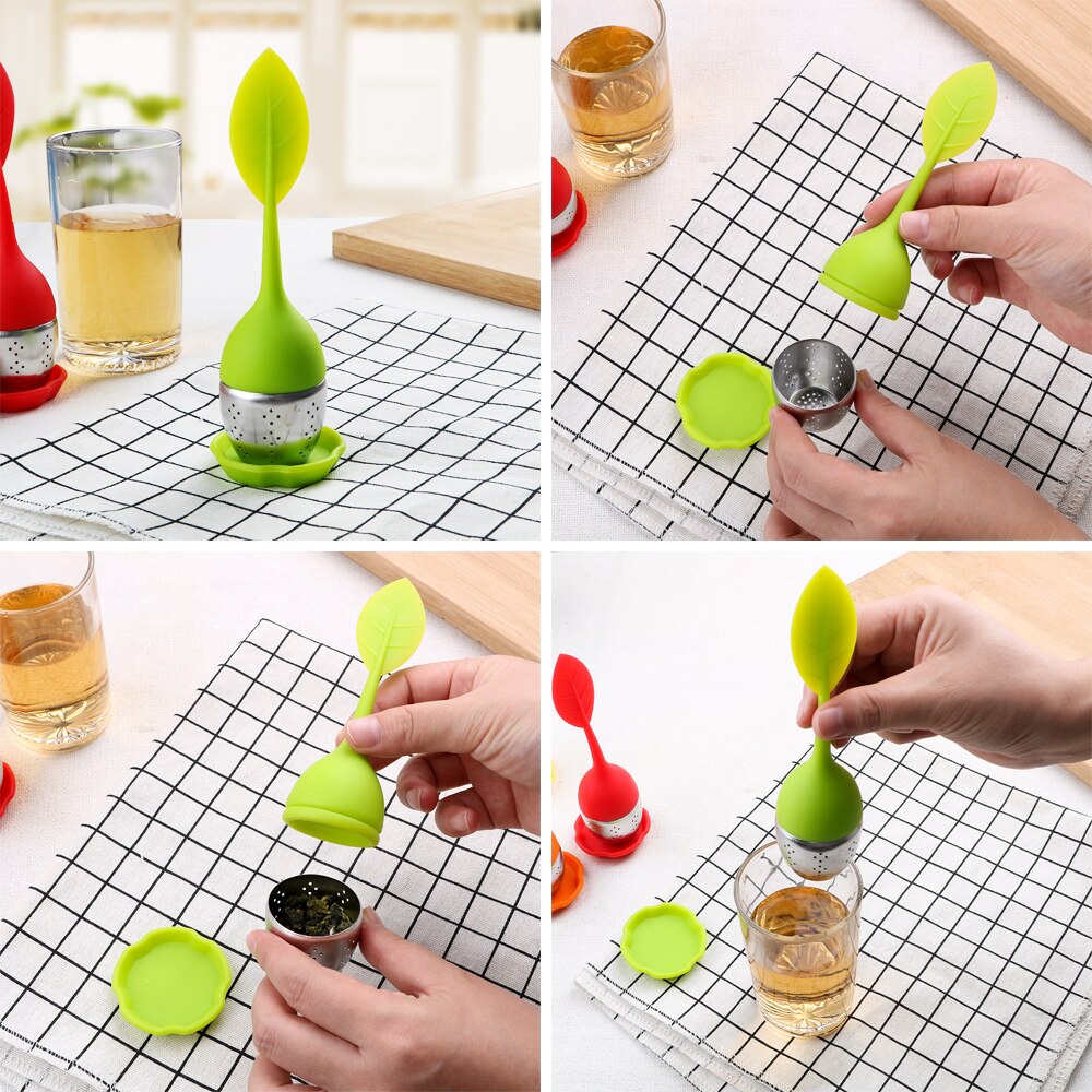 Silicone Cute Leaf Tea Infusers High temperature Resistance Tea Strainers Reuseable Teaware Filters Scented Tea Tools
