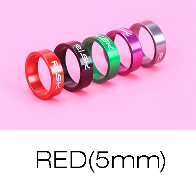 5mm 10mm Fiets Vork Wasmachine Stem Spacers Aluminium Fiets Headset Wasmachine Verhogen Stuur Aanpassing ring voor 28.6mm Headset: Rood