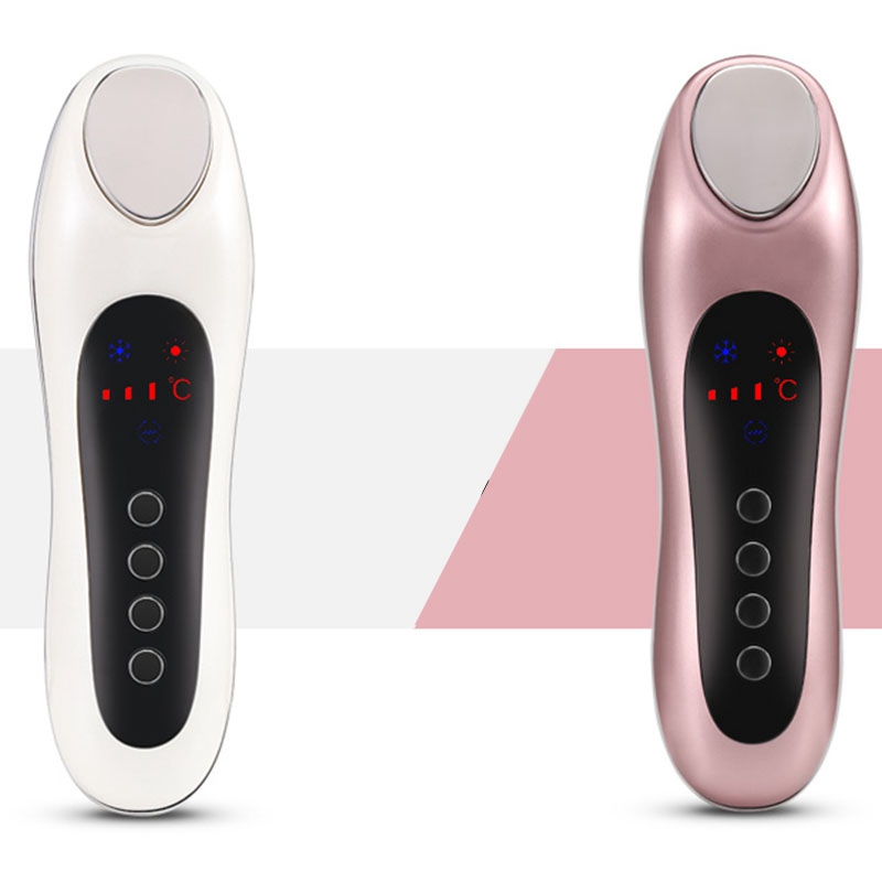 Masajeador Facial eléctrico ultrasónico, vibrador de piel Facial, instrumento de belleza de iones de calor y frío para cuidado y belleza Facial