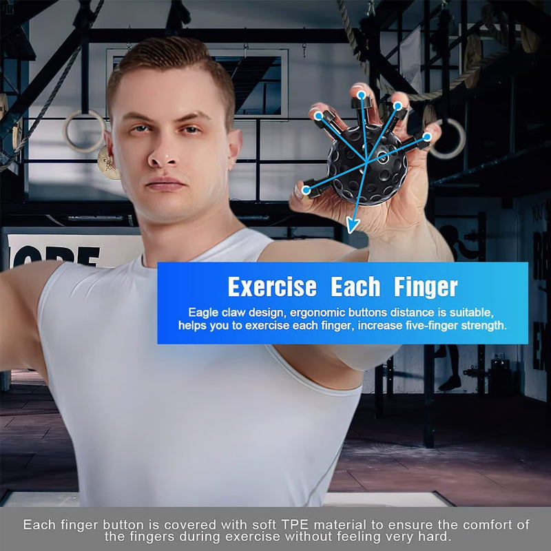 Fortalecedor de mano para dedo de gimnasio, agarre de resistencia ajustable, bolas de mano, ejercitador de pinza para entrenamiento de escalada de fuerza del antebrazo