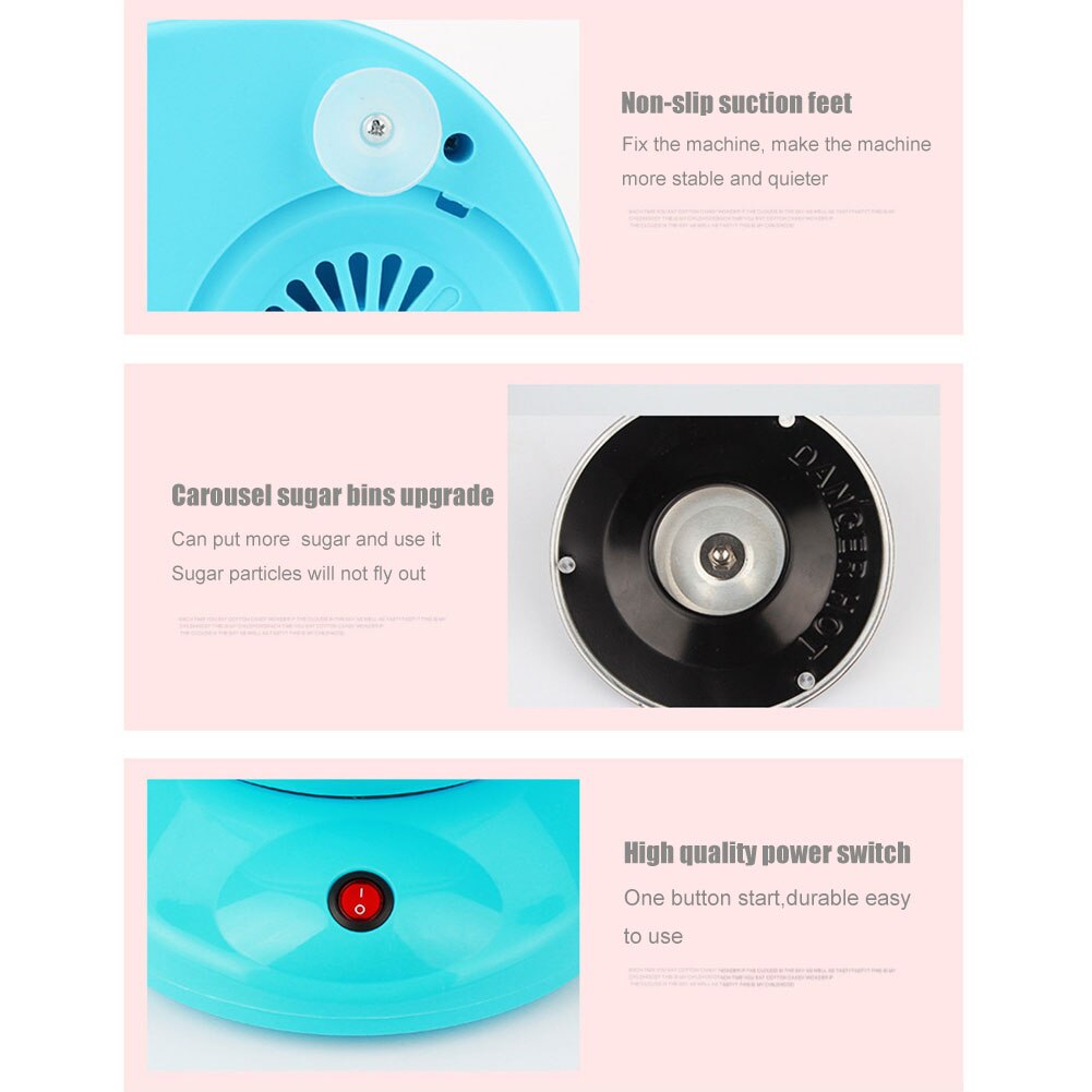 Stainless Steel Light Electric Sweet Floss Device Portable Cotton Sugar Floss Machine for Cotton Candy Rapid Making