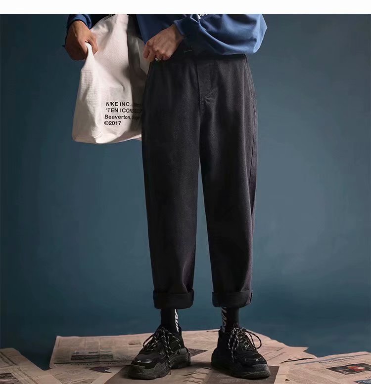 Mænds bukser elastiske mænd cool løse joggers skinny jeans bukser mænd bælte mænd streetwear