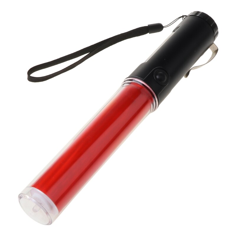 Powerful LED Flashlight Plastic Traffic Wand Torch 4 Modes Blizzard Flash