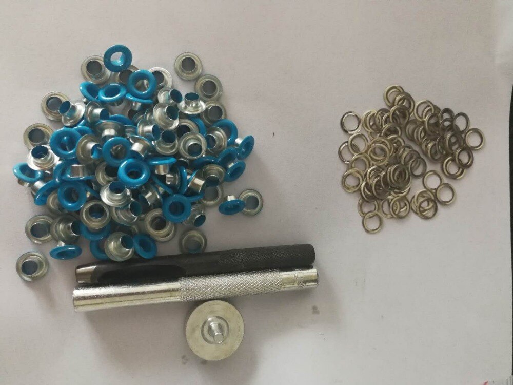 Eyelet Punch Die Tool set + 100set coated Metal eyelet rivet DIY Scrapbooking sewing garment paper label Grommet Eyelets