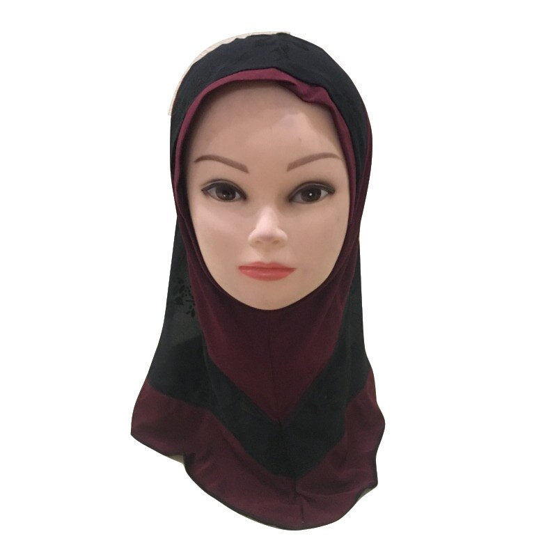 Muslim Kids Girls Hijab Hat One Piece Amira Islamic Instant Ready To Wear Hijabs Headscarf Turban Caps Scarf Shawl Wrap Prayer