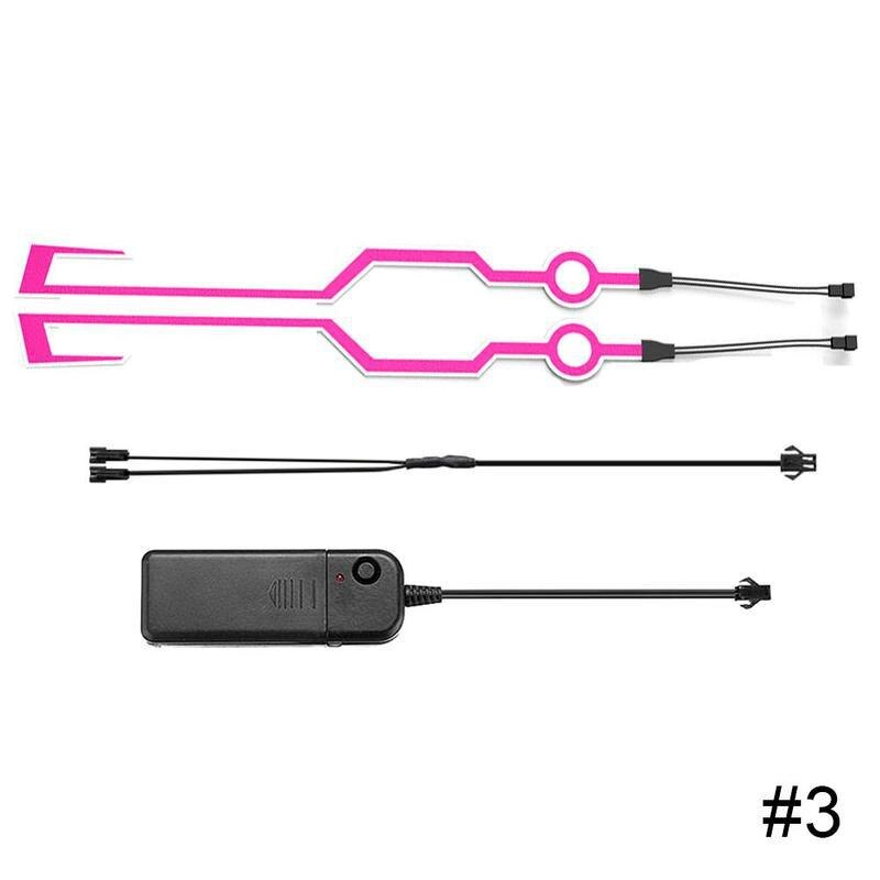 Luz LED resistente al agua para casco y motocicleta, 2 uds., tira de luces para EL casco y EL casco, barra de luces LED de colores duraderos: 3