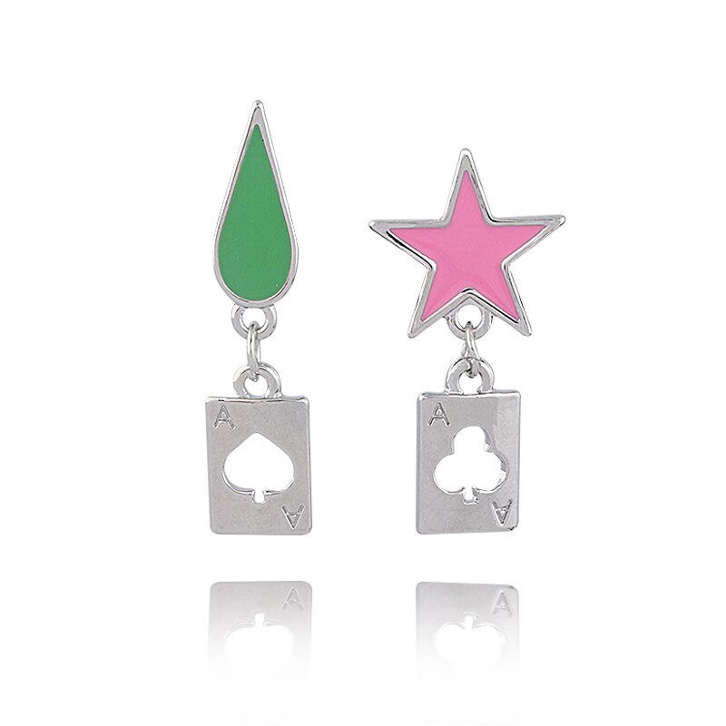 Anime Hunter X Hunter Earrings Chrollo Lucilfer Original Blue Bulb Ear Hook Clip Men Women Cosplaying Fans Props Jewelry: Black Chrome