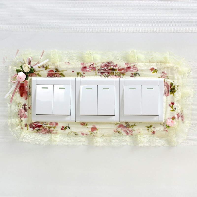 Cute Lace Switch Sticker Light Switch Protective Cover on-off Switch Wall Dustproof European Light Switch Covers Decoration