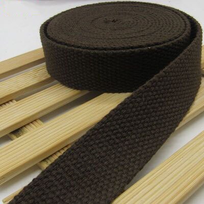 5Meters 32mm Canvas Ribbon Belt Bag Cotton Webbing Canvas Webbing Knapsack Strapping Sewing Bag Belt Accessories: coffee