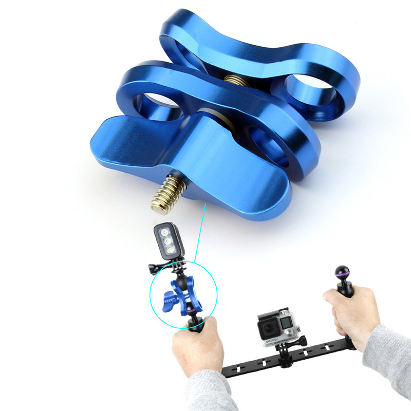 Ball Klemme für Unterwasser Fotografie Schmetterling Clip verdreifachen Klemme montieren Adapter für Gopro Kamera Halterung Halfter: Blau