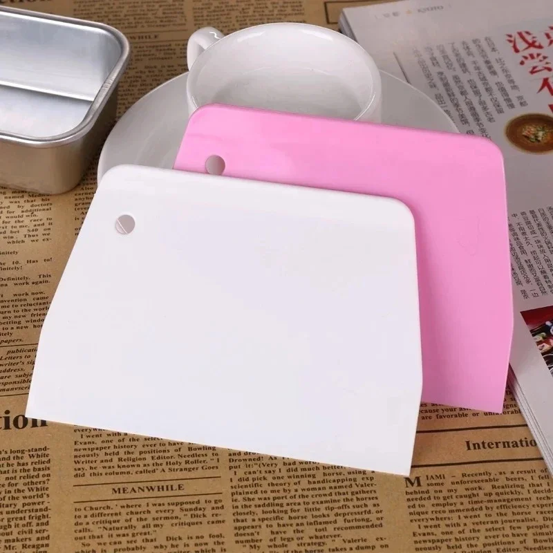 Küchen kuchen Sahne Spatel Teig messer Cutter Butter Teig Schaber Dekorieren einfache glatte Kante Spatel Backen Gebäck Werkzeuge: Rosa