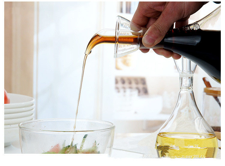1pc glaskande lækagesikker olietank eddike pot sojasovs olieflaske eddike flasker sesamolie flaske køkkenforsyninger  ok 0357