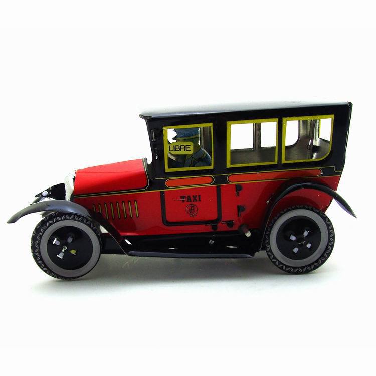 M805PAYA rood taxi nostalgische thema antieke decoratie persoonlijkheid creatieve tin wind up auto model speelgoed