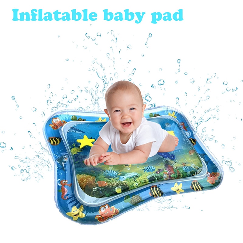 Inflatable Baby Water Mat Tummy Time Kids Cushion Fun Play Baby Gyms Mat Developing Baby Coordination Ability Sensory Experience