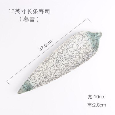 Japanse stijl en wind creatieve keramische plaat 14 inches Sashimi sushi bestek Snack lade Japanse keuken plaat: 6