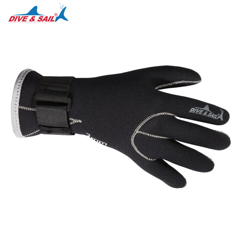 Dive & Sail 3Mm Neopreen Scuba Dive Handschoenen Met Polsband Winter Keep Warm Zwemmen Spearfishing Snorkelen Anti-Kras apparatuur