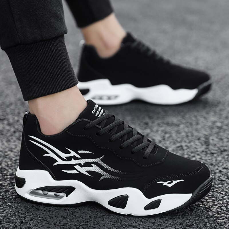 Outdoor Men Free Running for Jogging Sports Shoes Thick Bottom Breathable Shoes Casual Shoes Men Sneakers Walking Shoes: Black white / 8