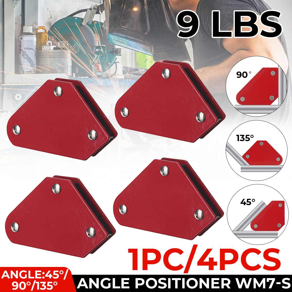 4PCS Welding Magnet Square Holder for Electric Welding Magnetic Arrow Clamp Soldering Locator 45 90 135 9LB Iron Tools