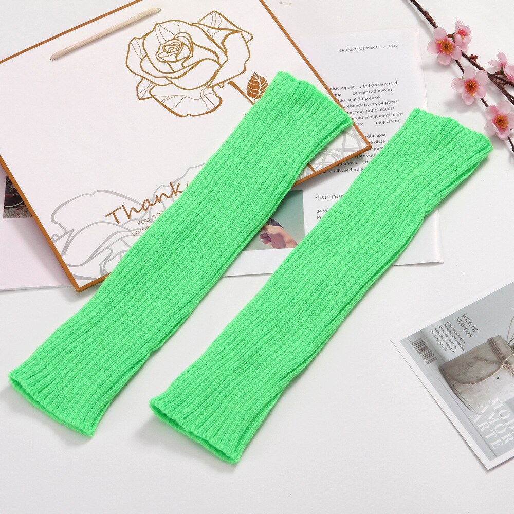 Calcetines largos hasta la rodilla para mujer, medias cálidas de punto, estilo Punk, Lolita, Cosplay, gótico, Kawaii, Hip-hop, Rock, para invierno: Green