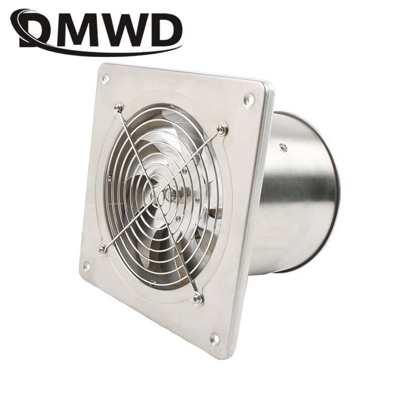 DMWD 6 Inch Stainless Steel Exhaust Fan 6&#39;&#39; Toilet Kitchen Bathroom Hanging Wall Window Duct Fan Air Ventilator Extractor Blower: Square with cover