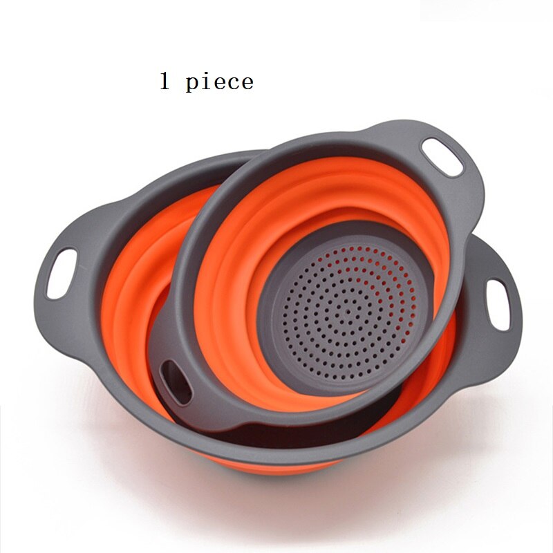 Panier de vidange pliant panier extensible rond panier de lavage en caoutchouc panier de fruits outils de rangement de cuisine une pièce: 4 / S