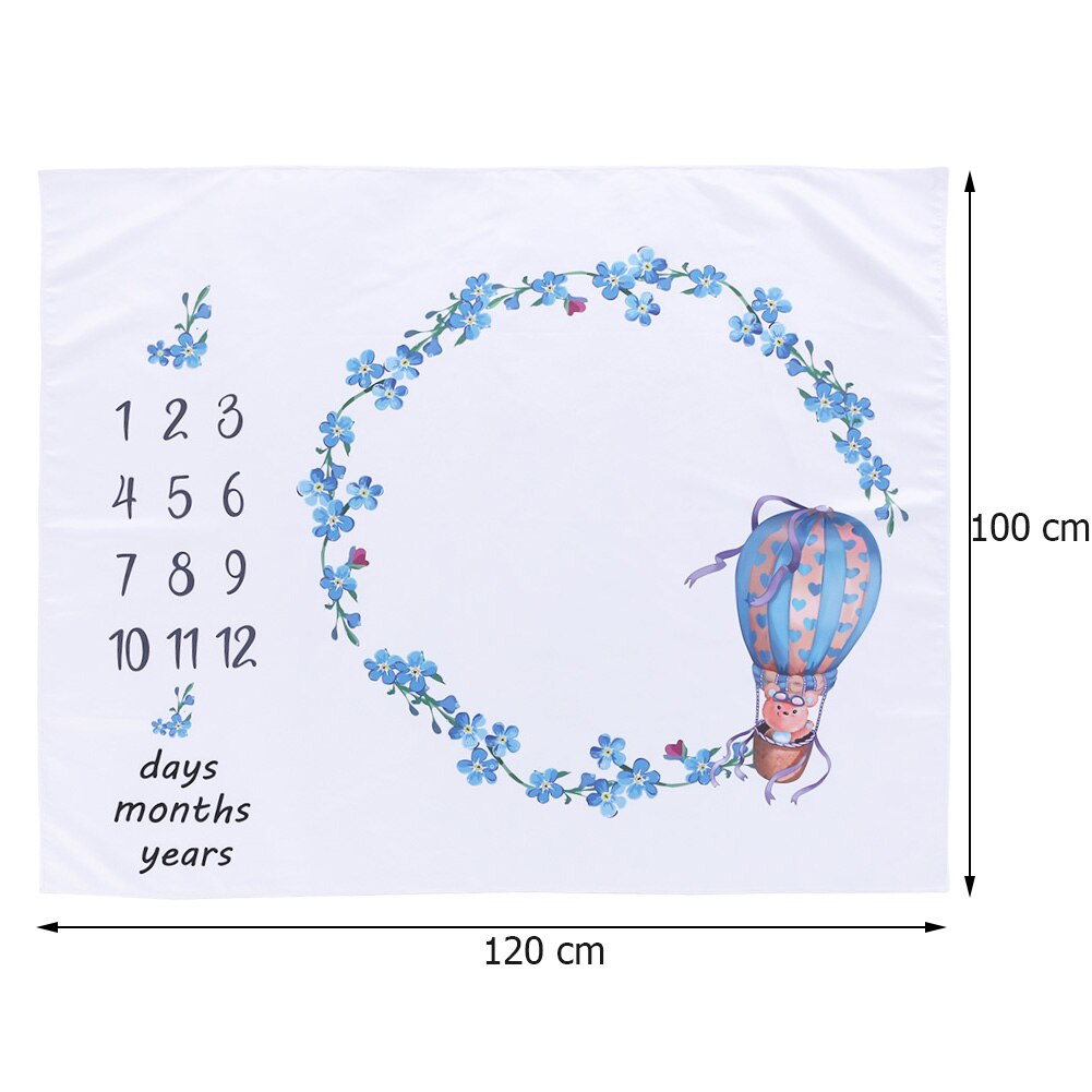 120X100Cm Baby Baby Milestone Deken Netjes Eenvoudig En Gul In Uiterlijk Boom Gedrukt Pasgeboren Fotografie Prop: C