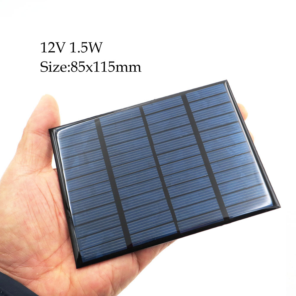 Solcellepanel 12 v volt batteri mobiltelefon opladere 12v dc mini solsæt diy til bærbar bilbus rv ekstern batteriopladning: 1.5w