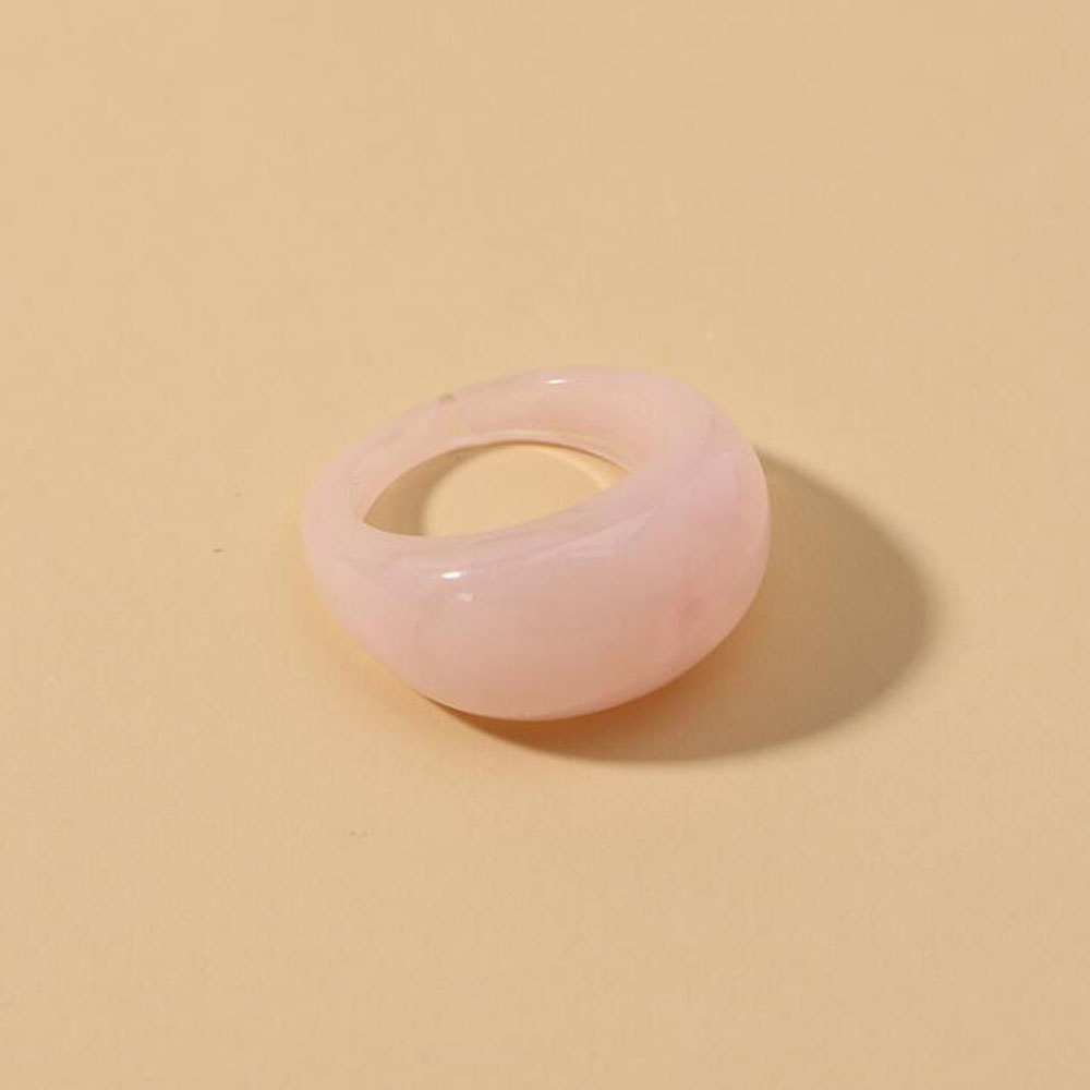 Ensemble de bagues en acrylique Transparent coloré pour femmes, bagues géométriques en résine transparente, à la , bijoux de fête,: Argent