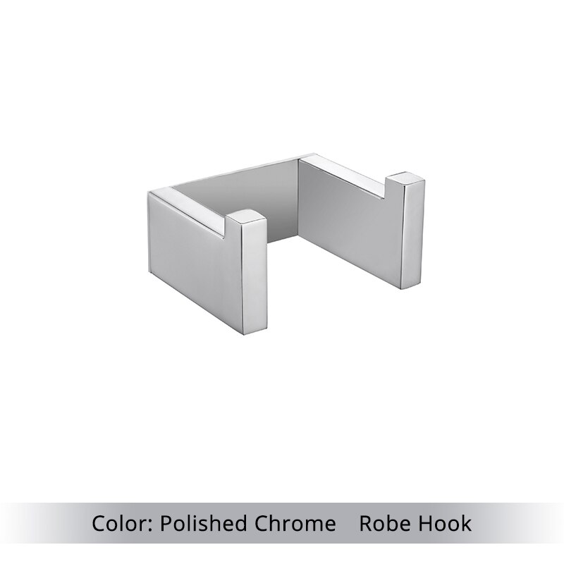 Soporte de papel higiénico pulido, ganchos para Toalla de baño, Kit de accesorios, barra de acero inoxidable, montaje de pared del dormitorio, conjuntos de herramientas de baño: PC-Robe hook