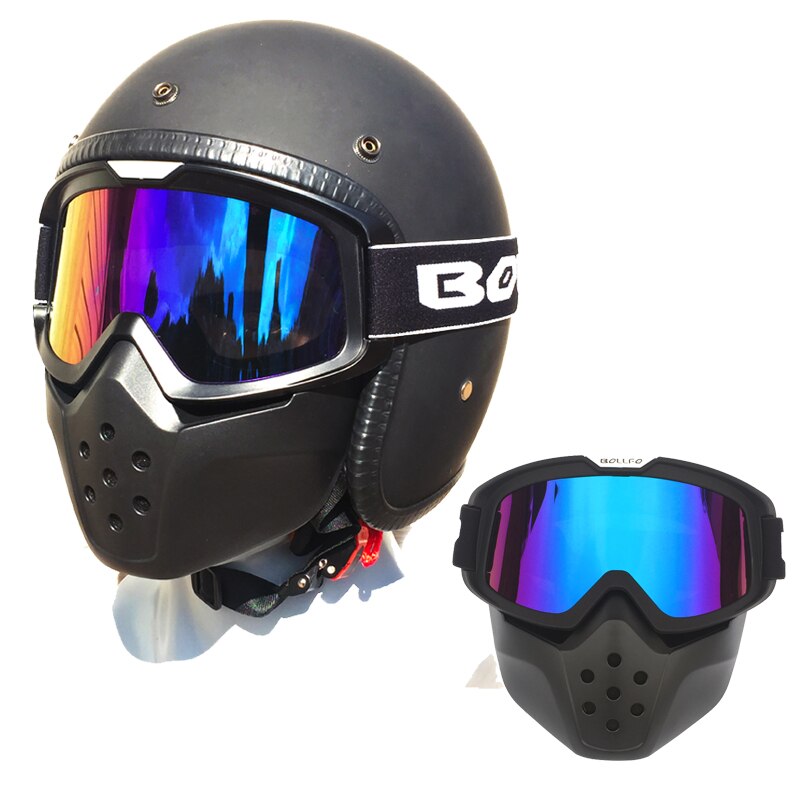 Gafas de protección para casco de Motocross para hombre y mujer, lentes de protección para casco de moto tipo tiburón, a prueba de viento, Estilo Vintage, para esquí