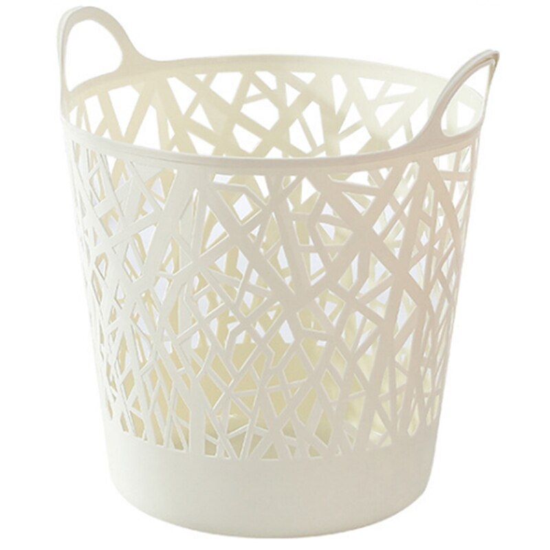 Imitation Rattan Laundry Basket, Plastic Folding Storage Basket, Household Laundry Basket, Bedroom Storage Bucket: beige