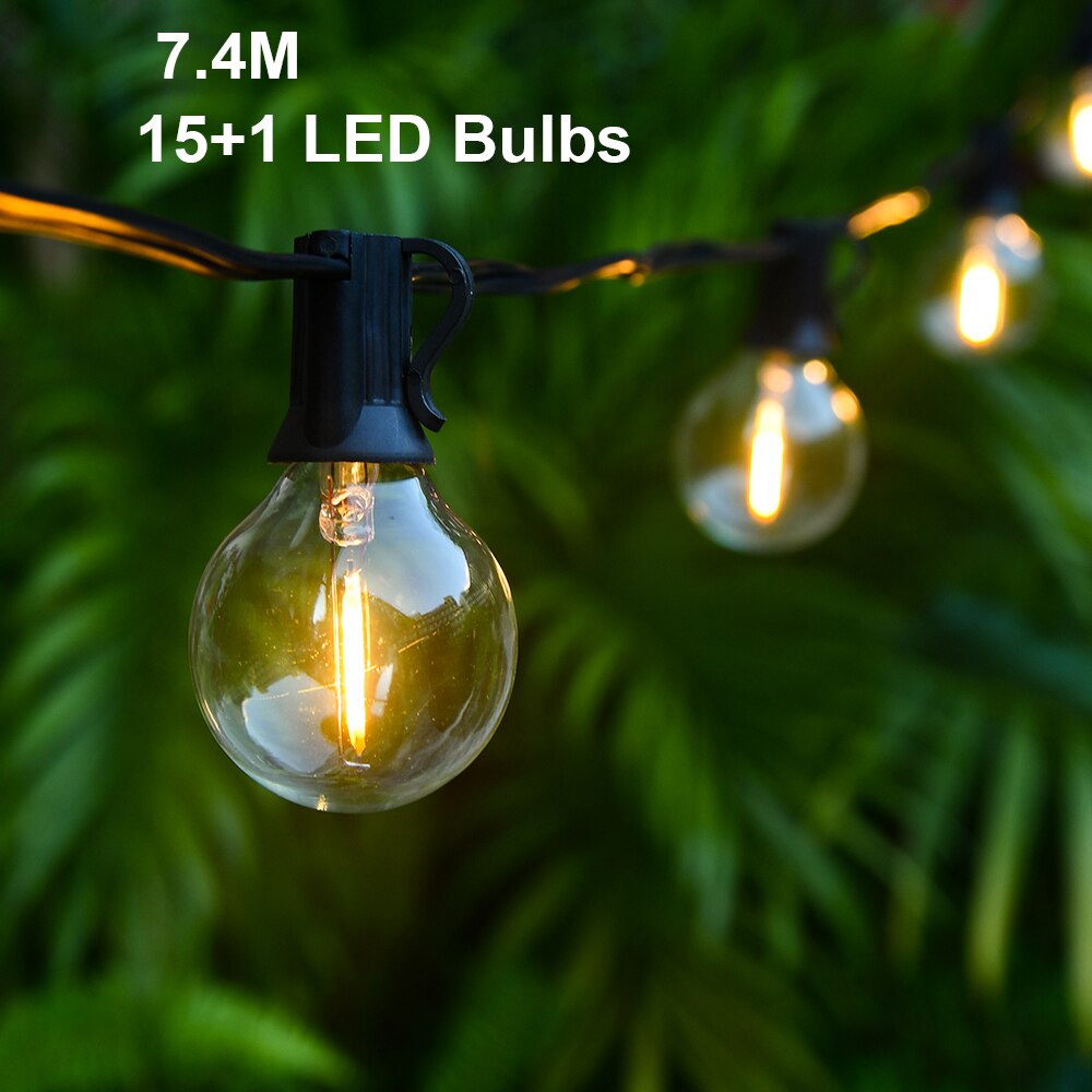 G40 Led String Lights 24.6FT 25FT 50FT Fairy String Licht G40 Led Globe String Licht Warm Wit Decoratieve Verlichting Voor outdoor Ba