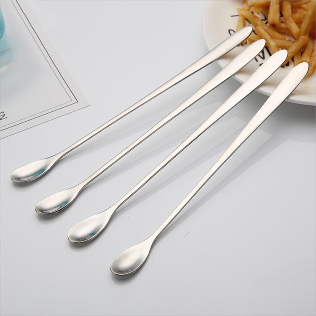 Stainless Steel Stirring Spoon Long Handle Dessert Cold Drink Tea Spoon 22cm