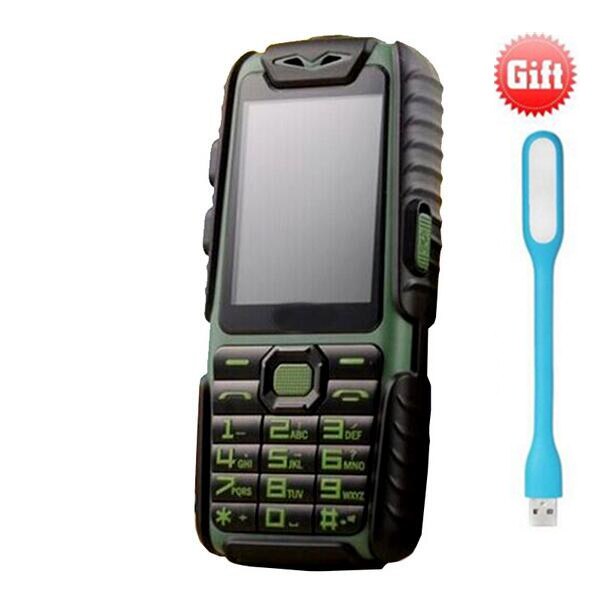 Guophone A6 9800mAH Power Bank Mobile Phone 2.4"0.3MP Camera With English or Flashlight and Russian Keyboard Cell Phones: English Keyboard / Green